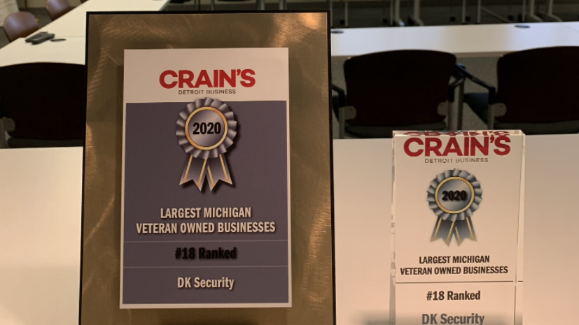 DK Security Crain's Detroit Business Journal Top Largest Veteran-Owned Businesses Michigan