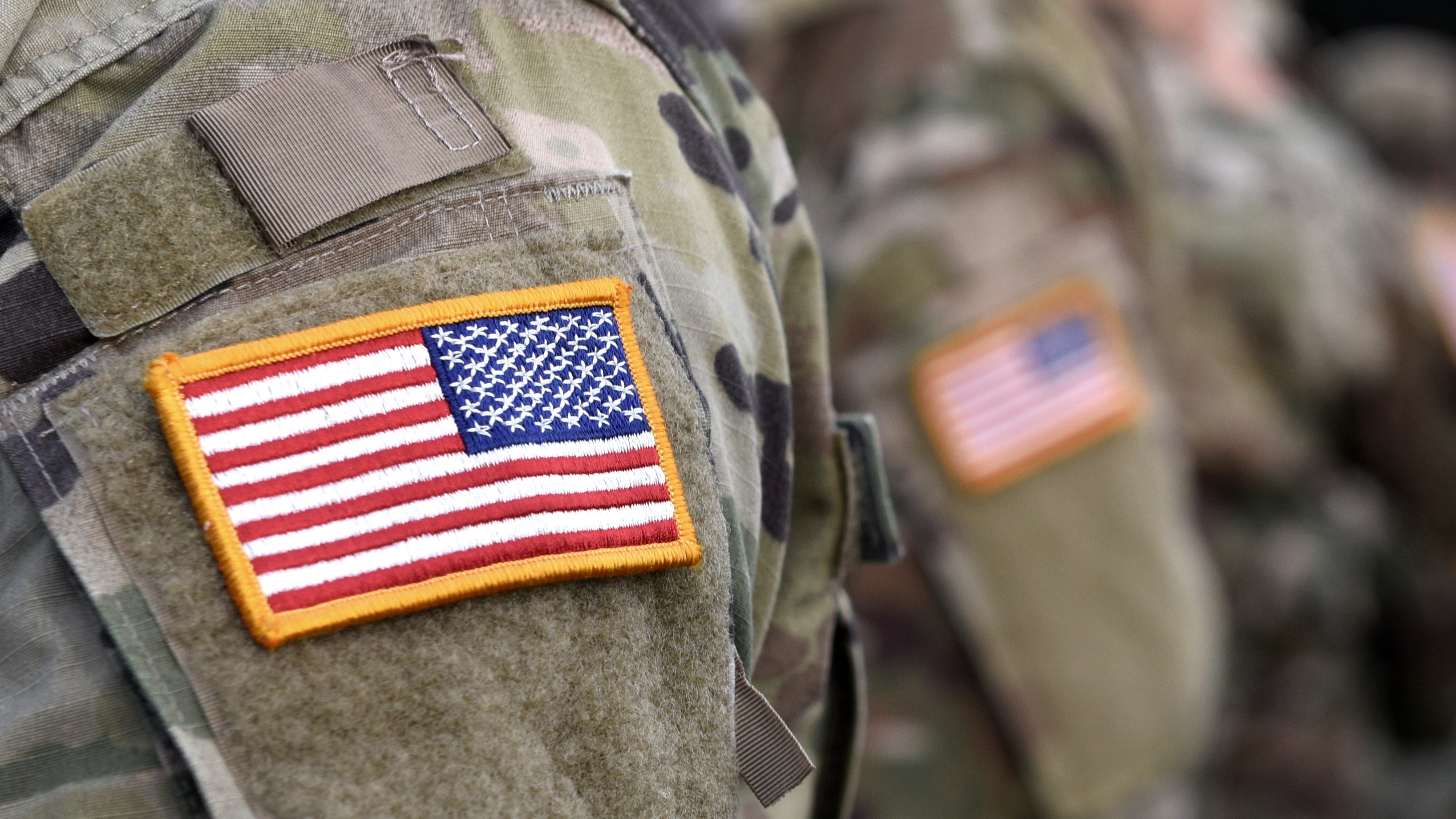 American flag patch on military uniform